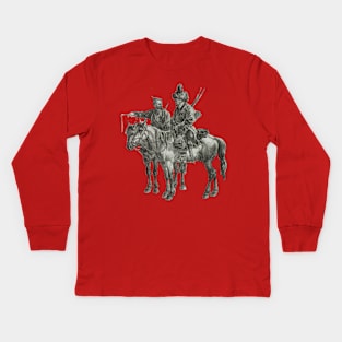 Steppe Nomads on Horseback Kids Long Sleeve T-Shirt